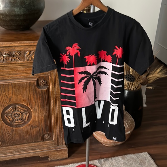 Men’s BLVD Supply Palm Tree Graphic T-Shirt Made in USA - Picture 2 of 9
